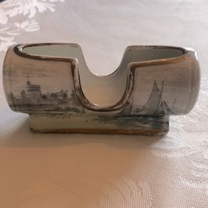 Antique Steamship China Toothpick Holder